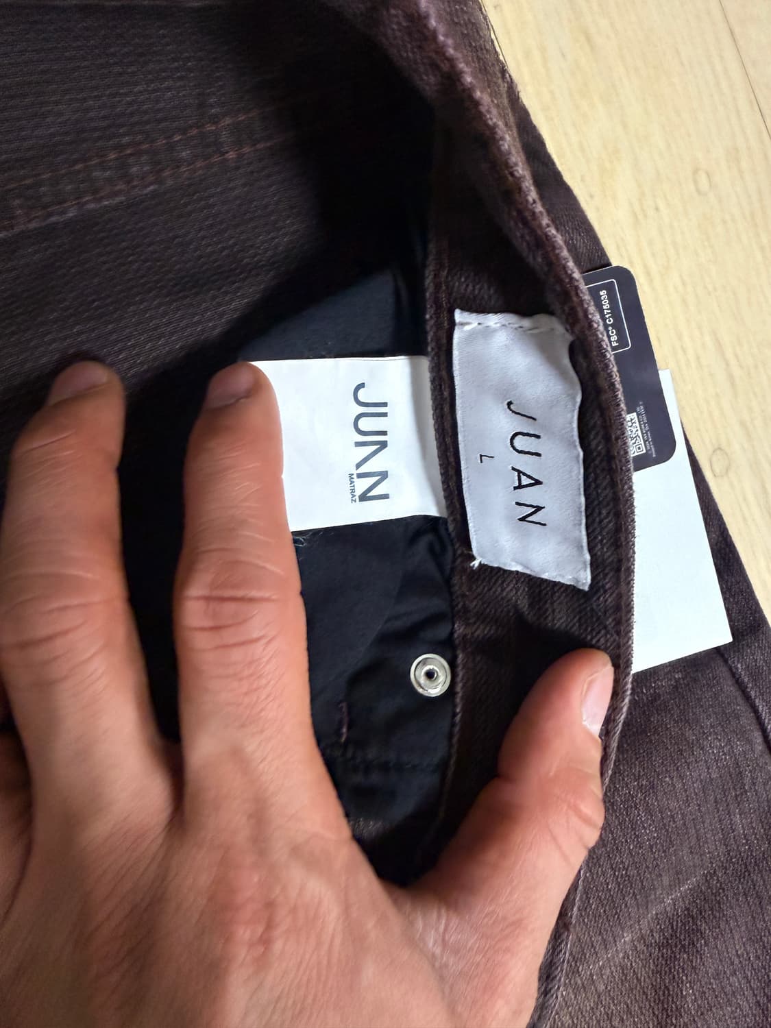 주앙옴므 / 리파인드 와이드 데님 팬츠 / 리브드 브라운 /L 상품이미지6