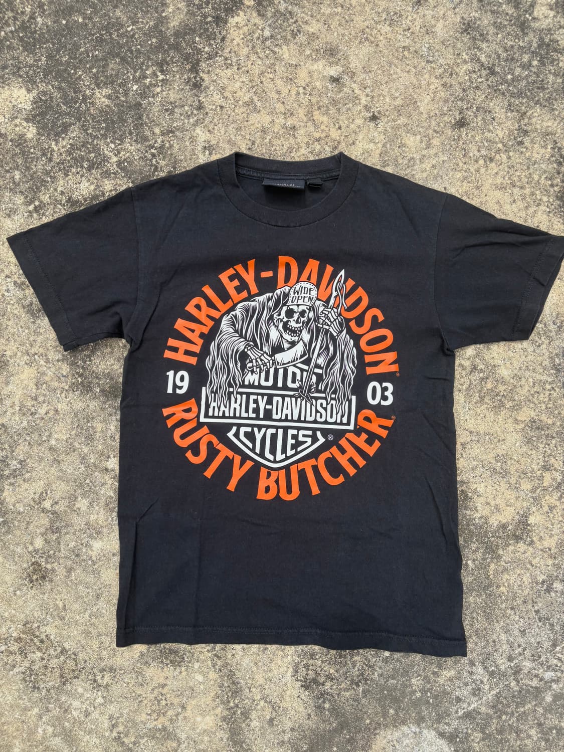 Harley Davison x Rusty Butcher 반팔티 블랙 상품이미지1