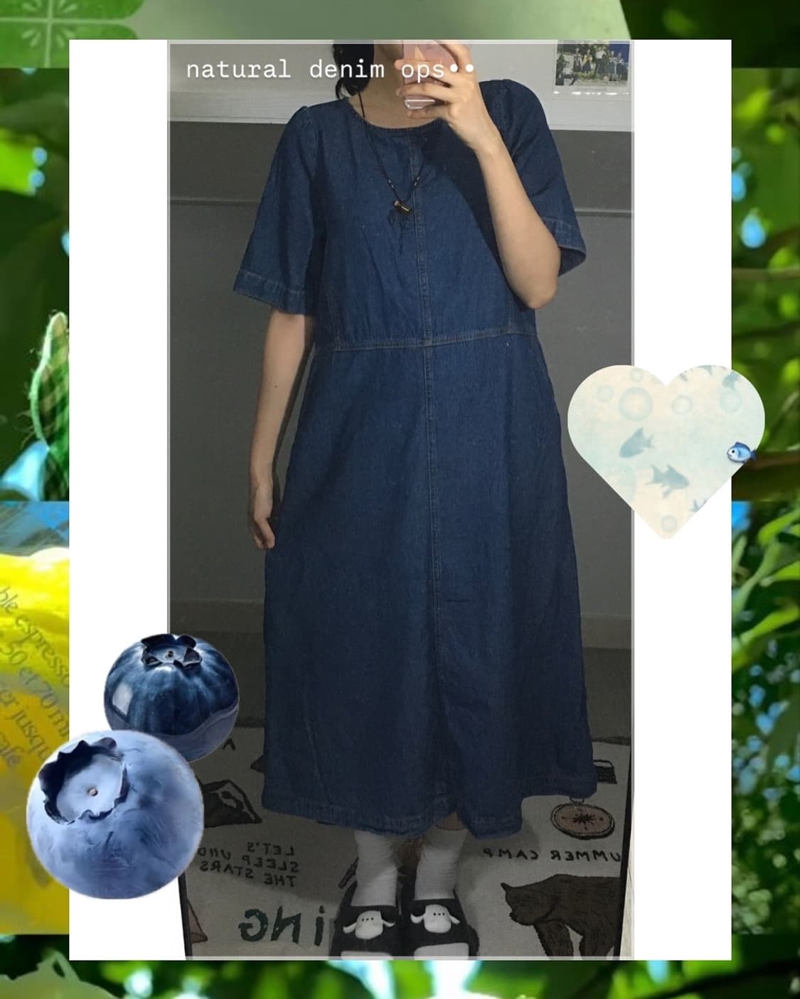 내추럴 데님 트임 원피스 상품이미지1