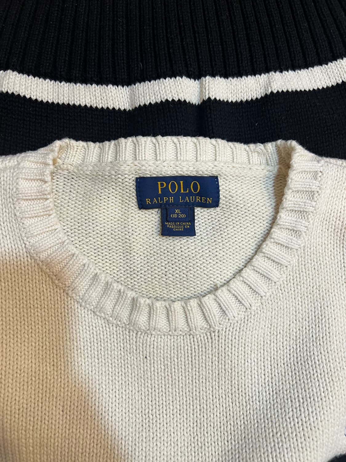 폴로랄프로렌 주니어 네이비 코튼라운드니트 상품이미지4