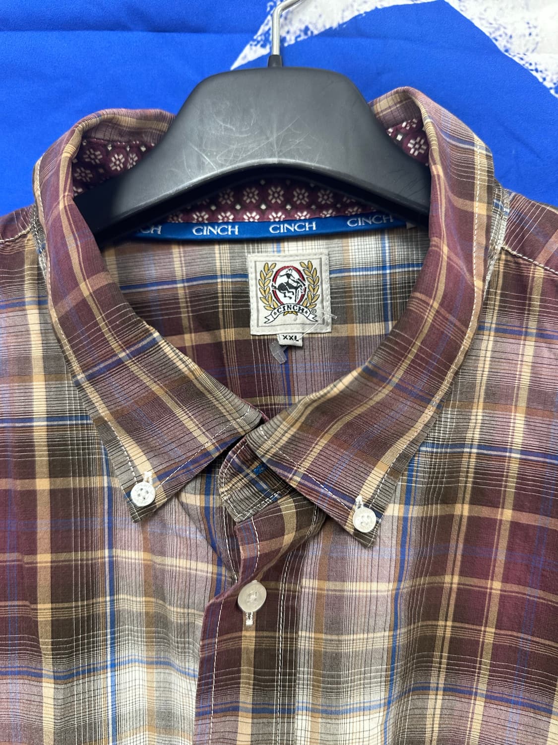 s급 빈티지 chich올드스쿨 오버핏 와인체크셔츠 110 상품이미지4