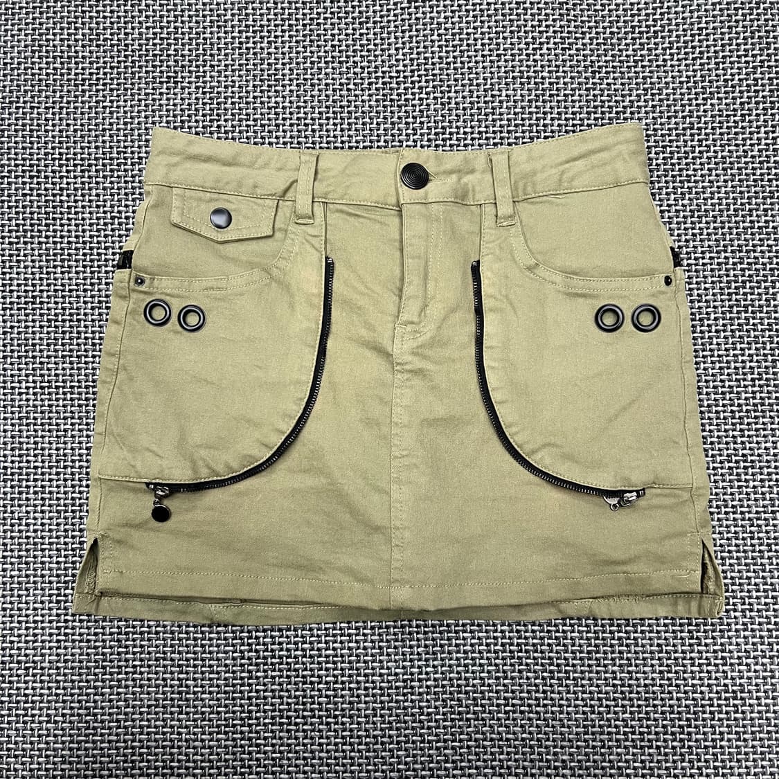 에고이스트 갸루 펑크 카키 지퍼 스커트 상품이미지1