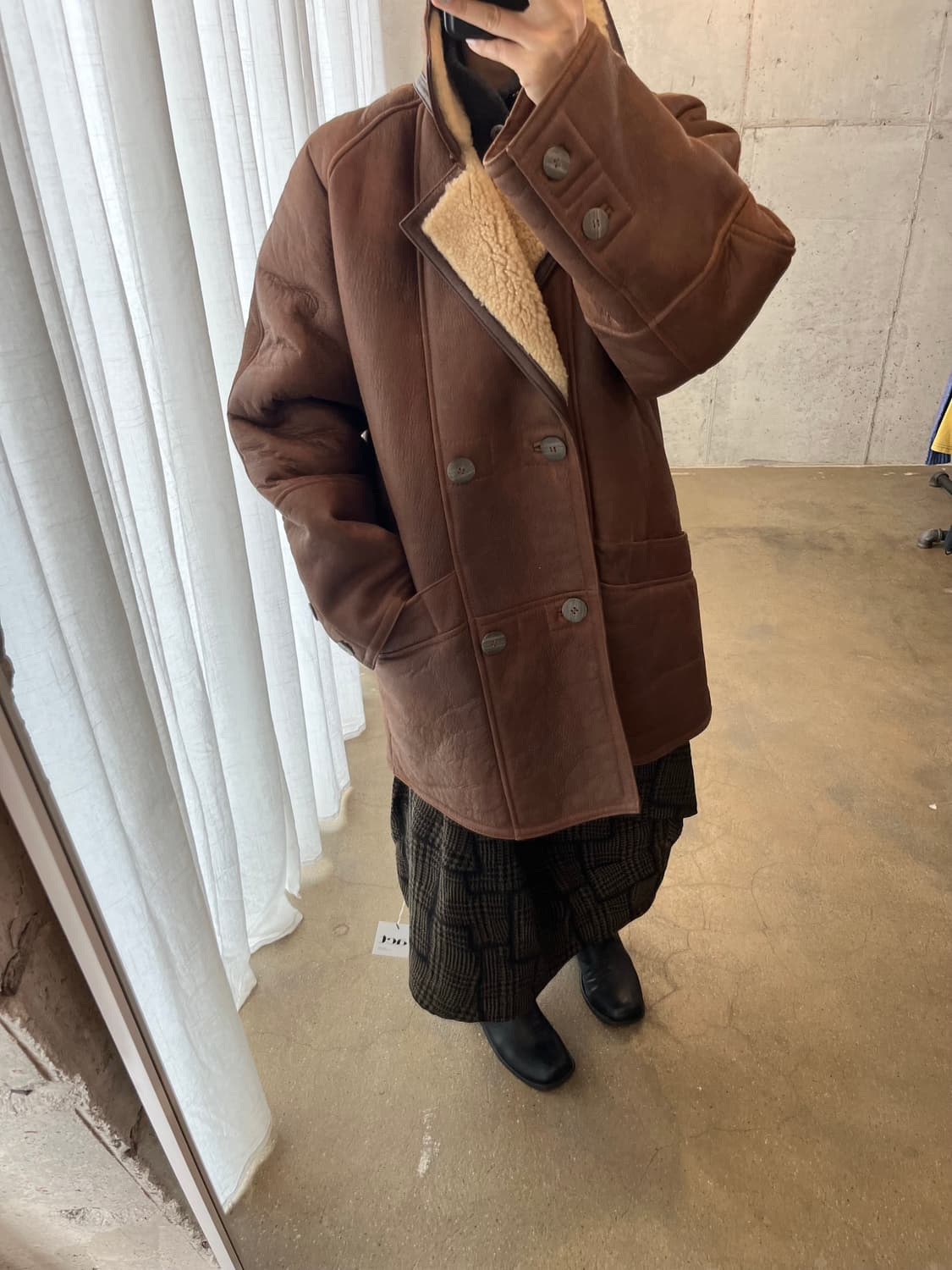 90s cowskin 소가죽 시어링자켓 상품이미지3