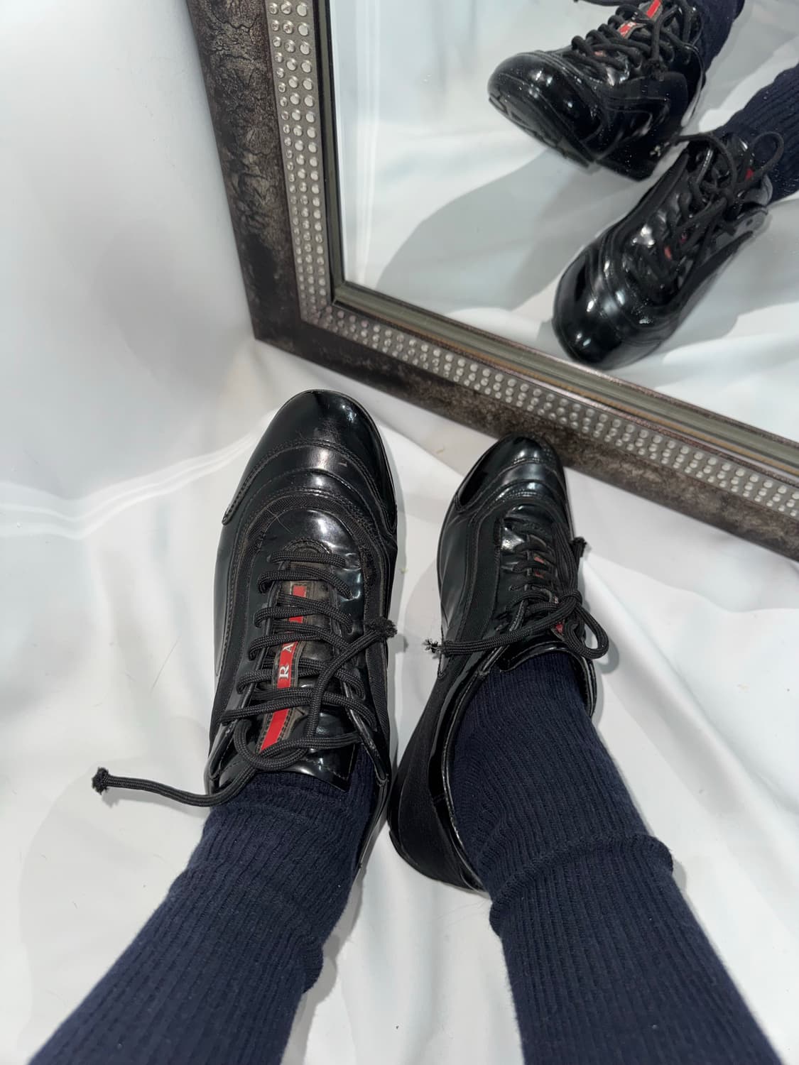 Prada sports trainers leather shoes 상품이미지1