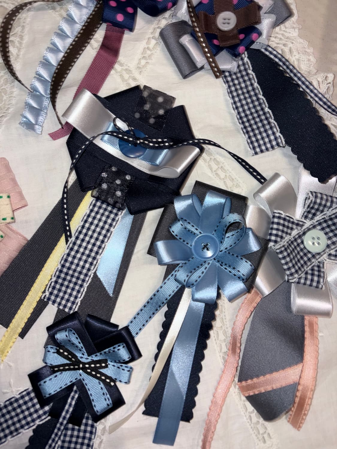 핸드메이드 로제트 리본 브로치 상품이미지2