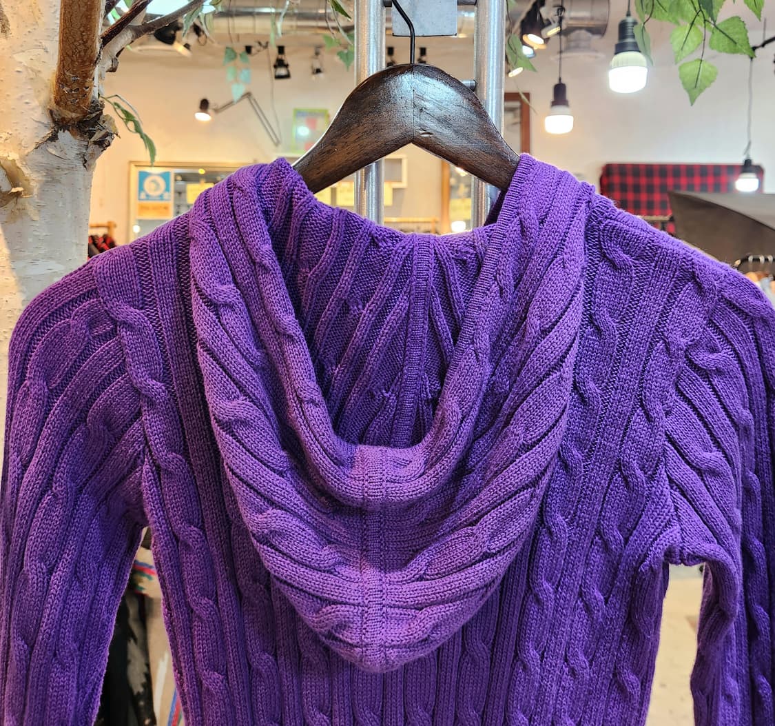 랄프 로렌 후드 꽈배기 크롭 니트  집업 상품이미지8