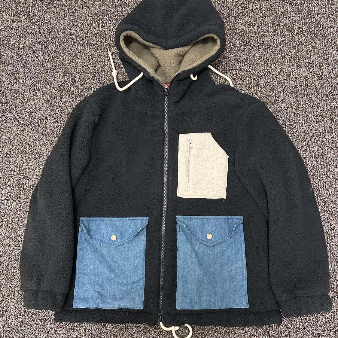 콰이어티스트 공용 보아 뽀글이 털 후드집업 파카 L 상품이미지4