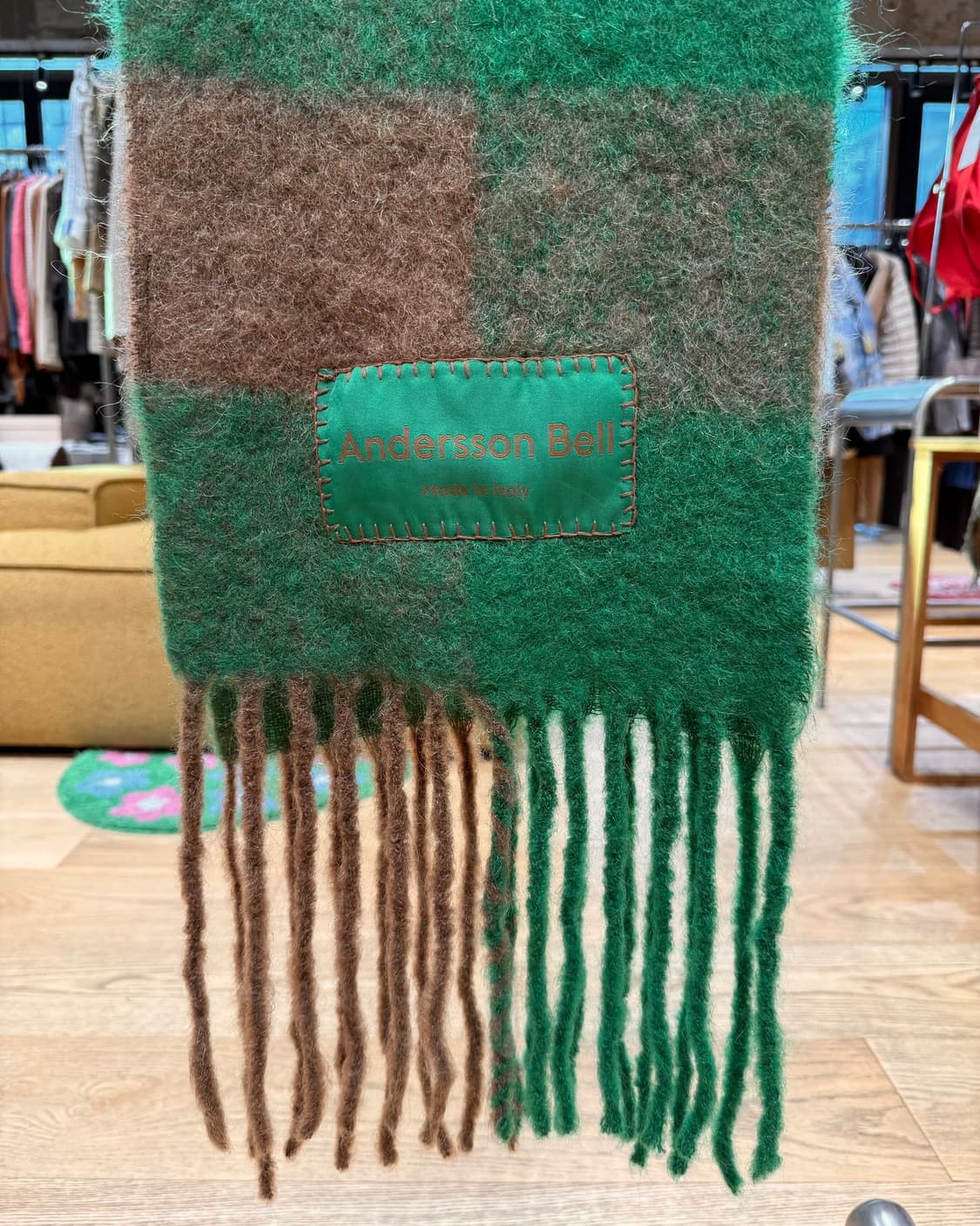 앤더슨벨 그린 빌리 체크 머플러  상품이미지4