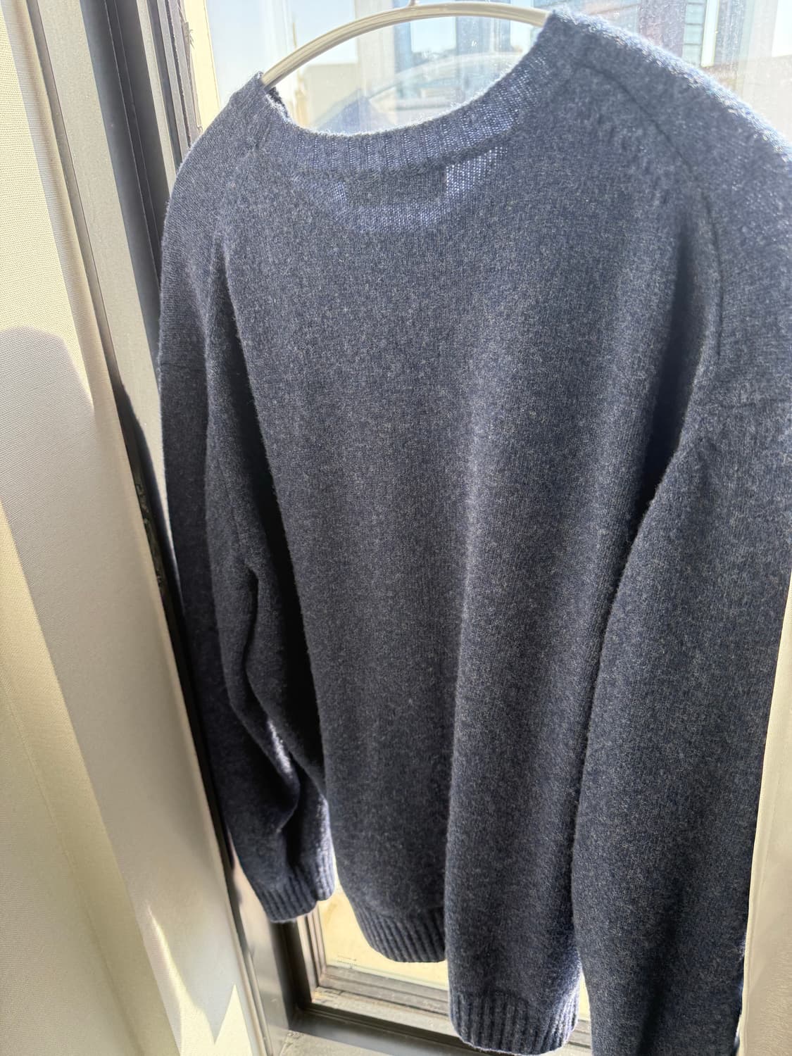 (L) 유니온블루 UNION BLUE 울캐시미어 멜란지 네이비 니트 상품이미지2