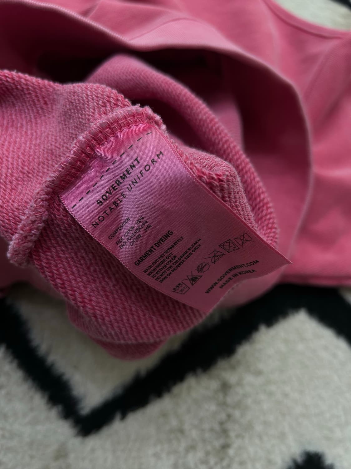 [M]소버먼트 오버핏 피그먼트 맨투맨/핑크 상품이미지5