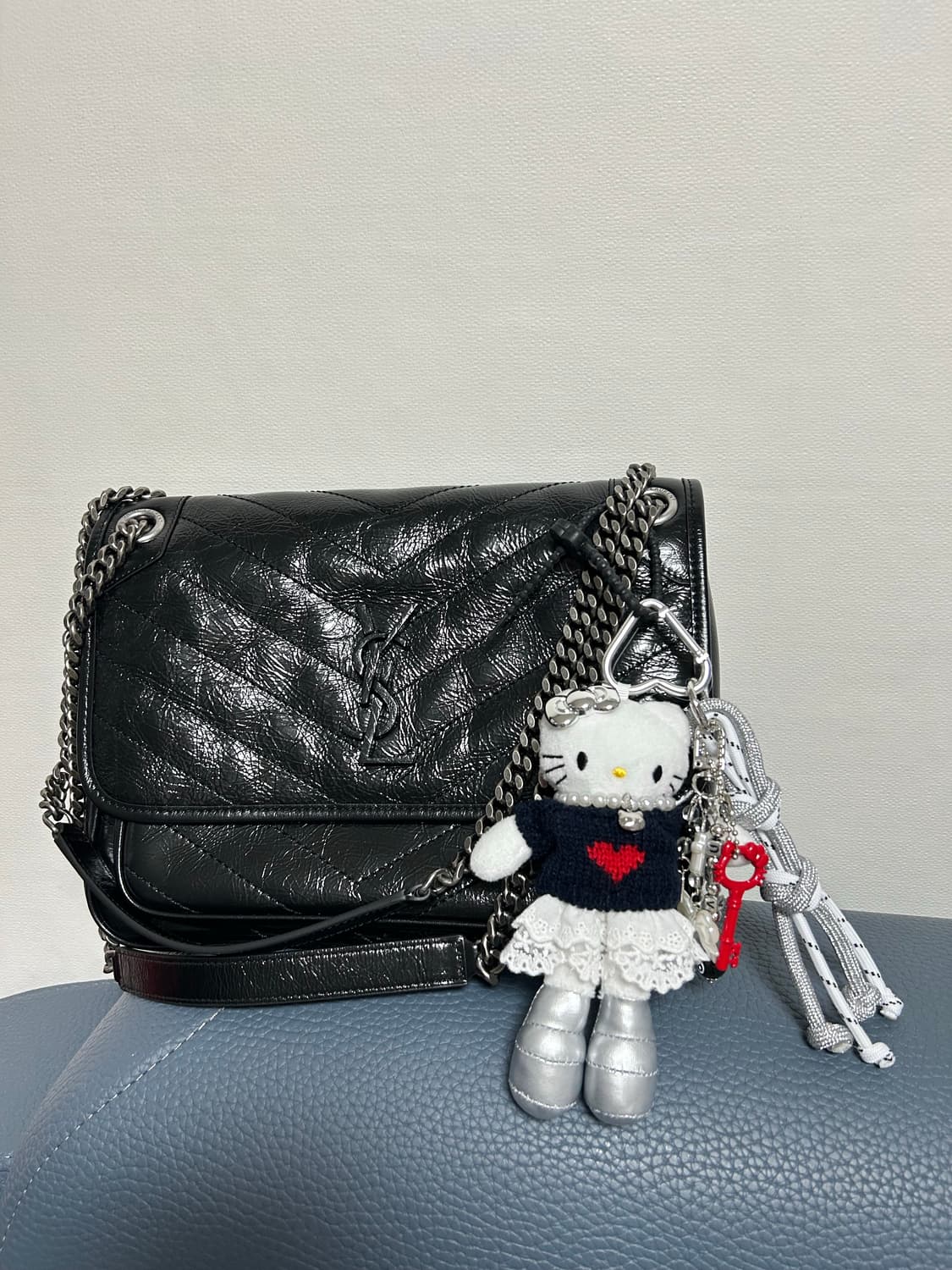 (18)롱다리키티 커스텀키링-💚 그린 하트 키티 — 러블리&캐주얼 무드 상품이미지4