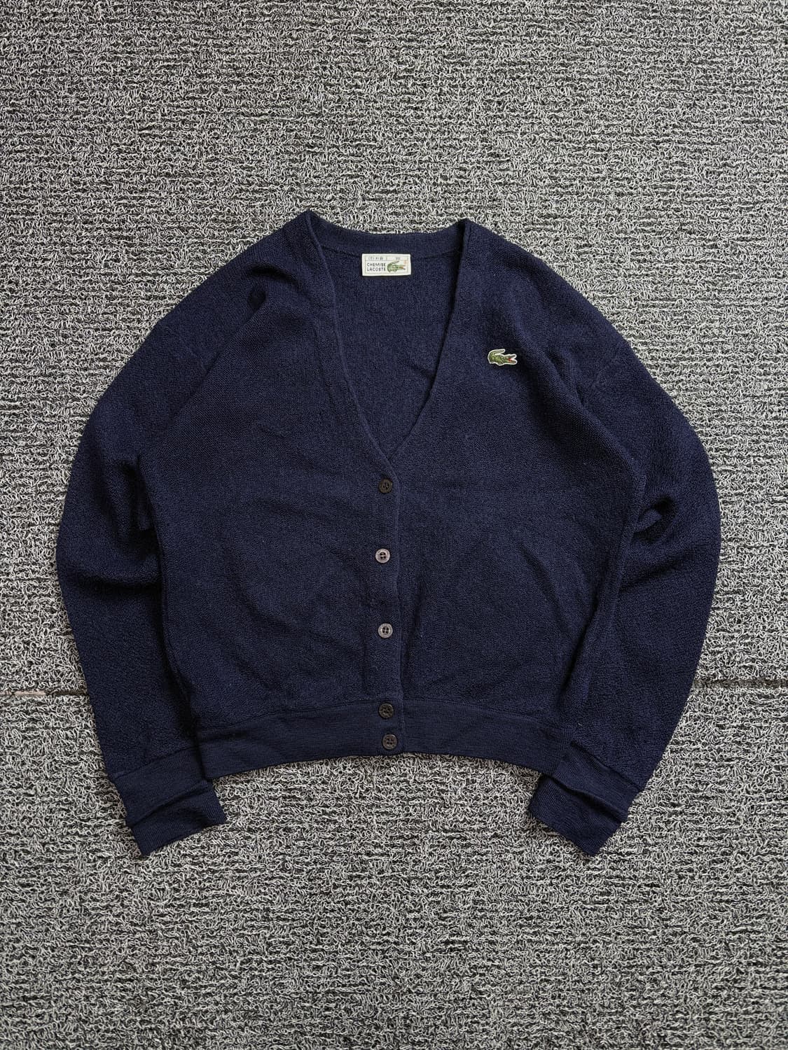 00s 라코스테 올드스쿨 네이비 미니멀 가디건 2165 상품이미지2