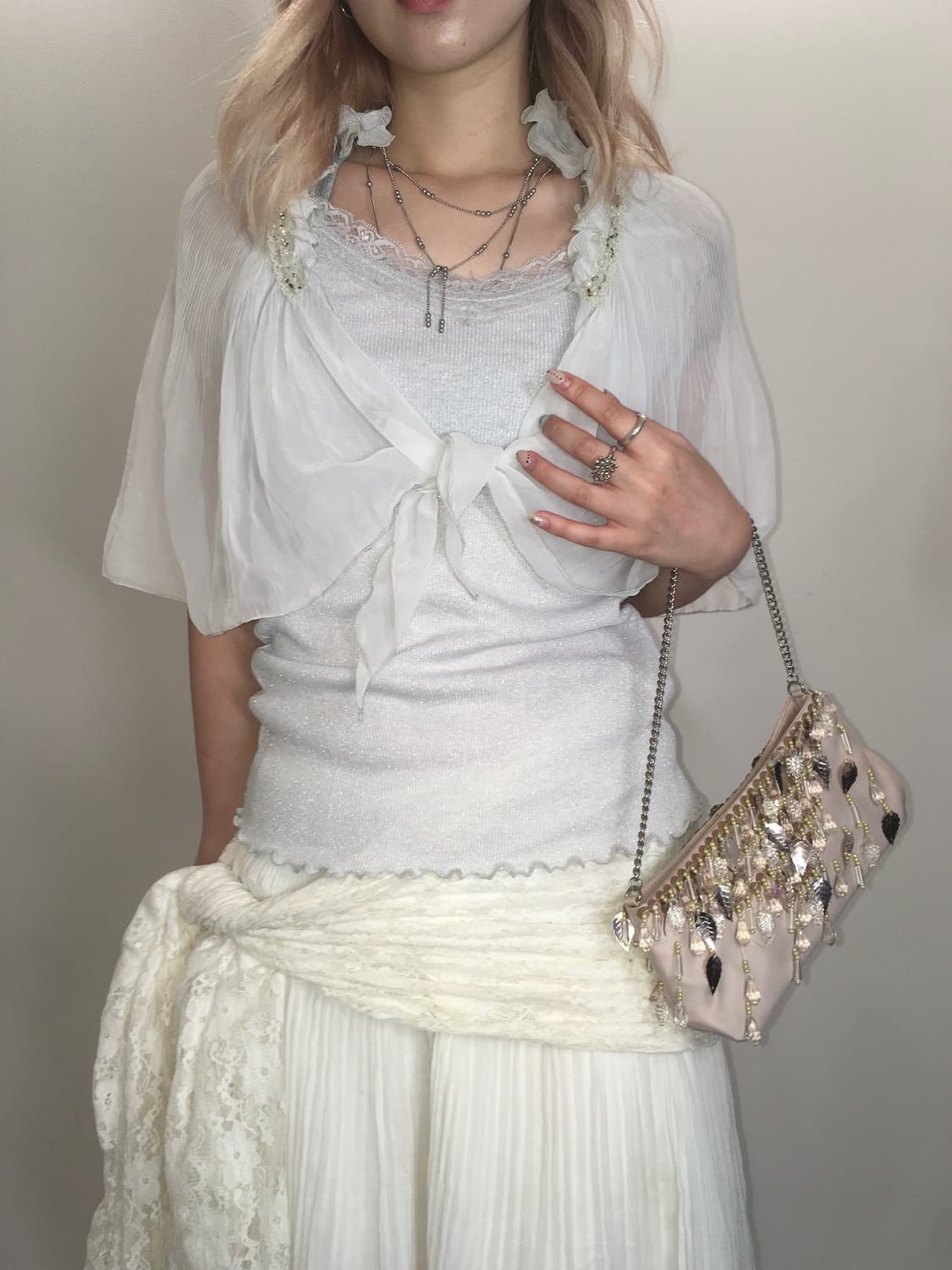jpn vintage fairy beads pleats cape 상품이미지1