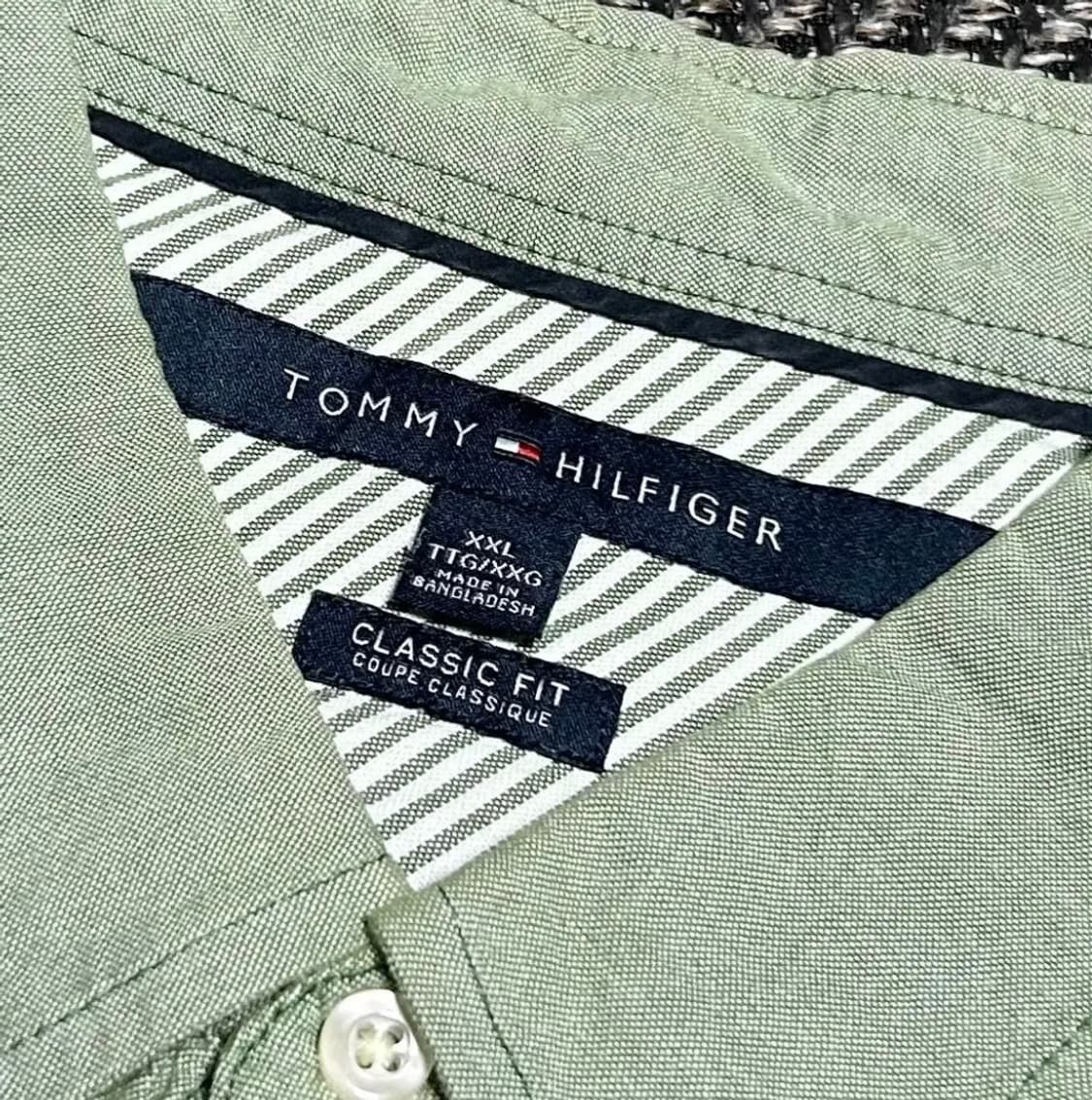 [L] Tommy 타미힐피거 우먼즈 라이트그린 코튼 드레스셔츠 상품이미지5