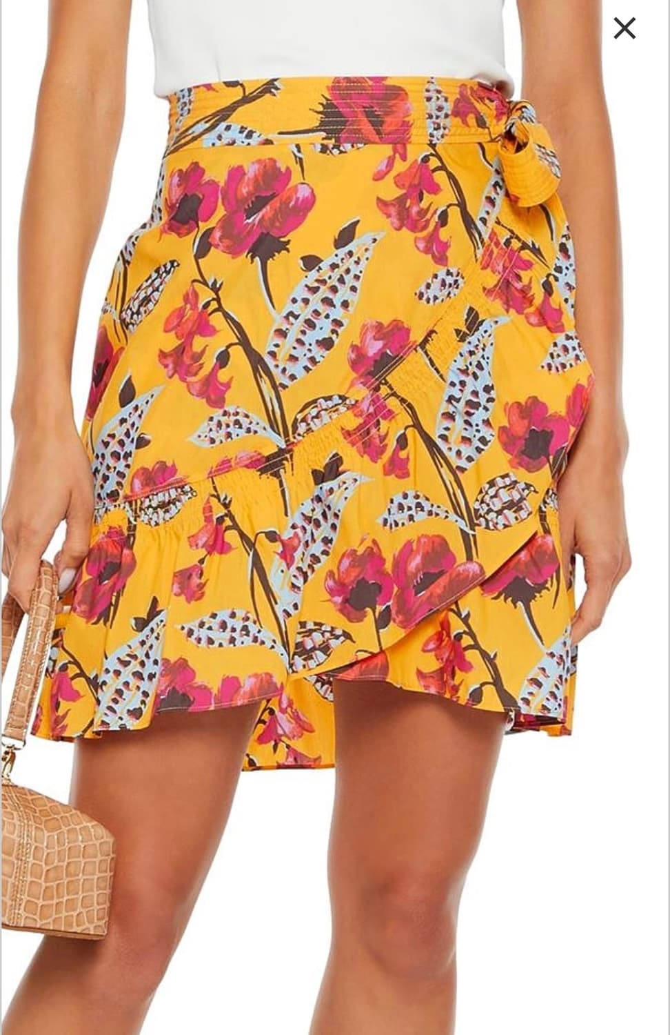 새상품 A.L.C. 랩 스커트 00사이즈 (44사이즈)옐로우 플라워 패턴 상품이미지2