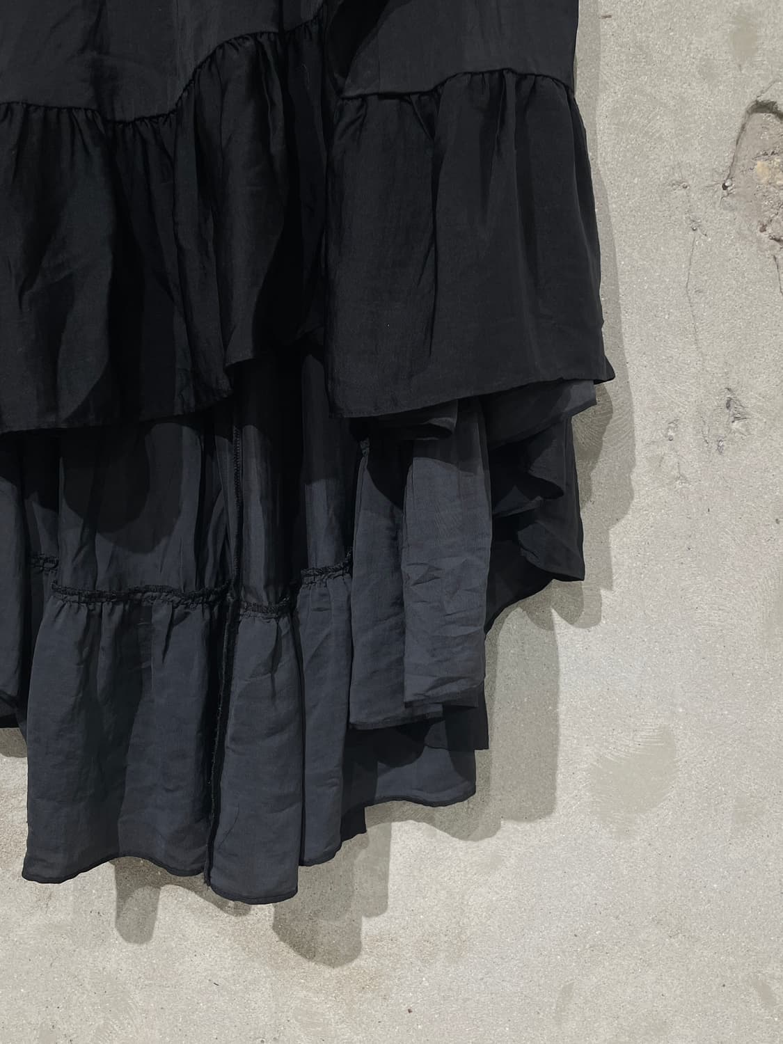 maje 블랙 프릴 레이어 폴리에스터 롱 스커트 상품이미지5