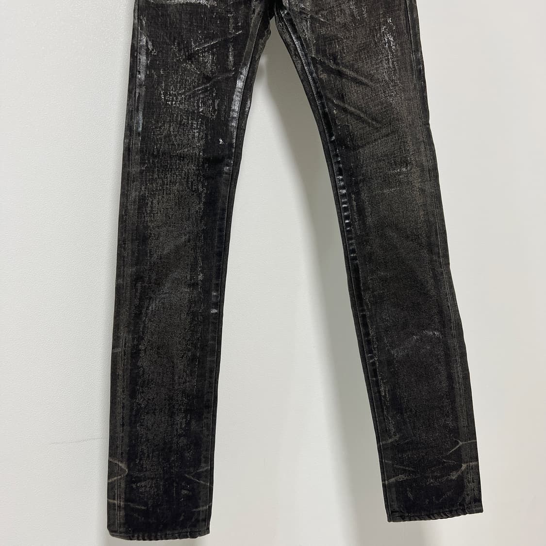 디올옴므 07AW "Luster" 블랙 왁스 코팅진 블왁코 상품이미지6