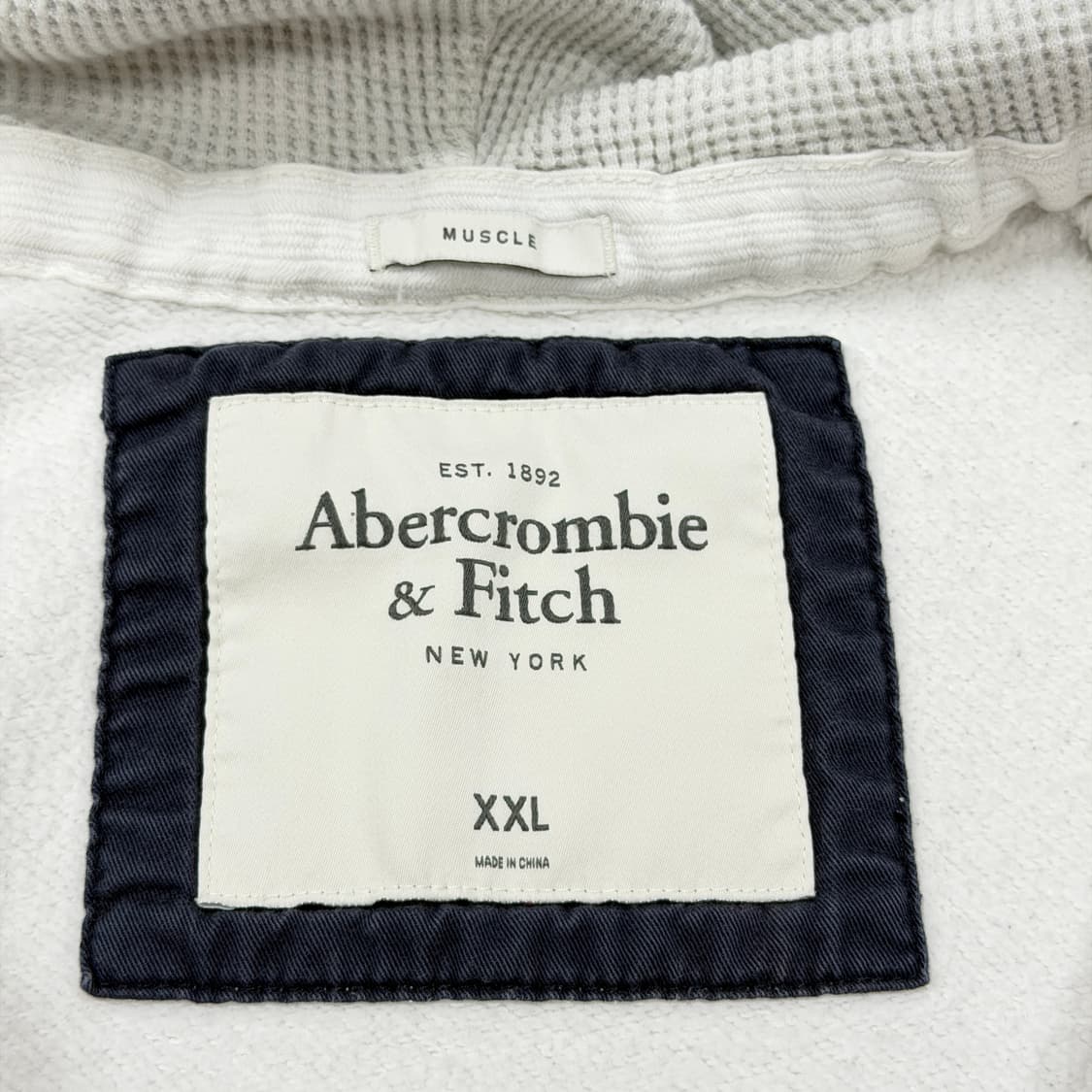 아베크롬비 빈티지 Y2K 데미지 디테일 기모 후드집업 자켓 화이트 2XL 상품이미지4