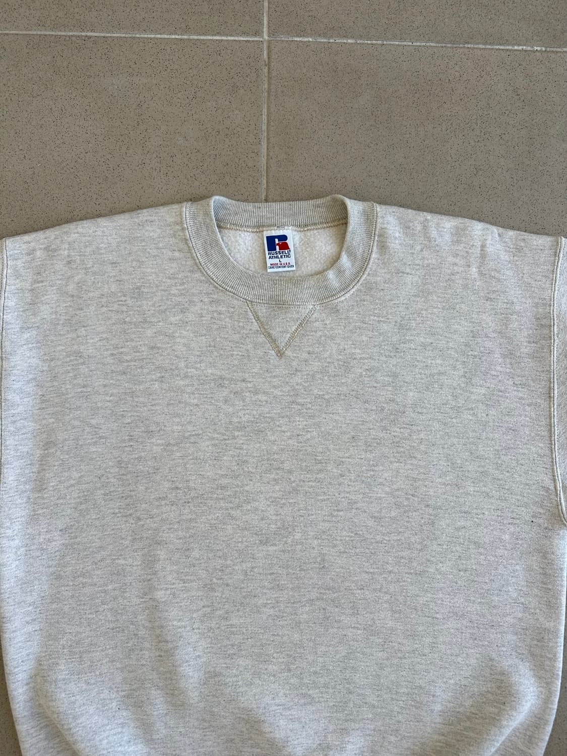90s 빈티지 러셀 스웻셔츠 오트밀 L USA 상품이미지4