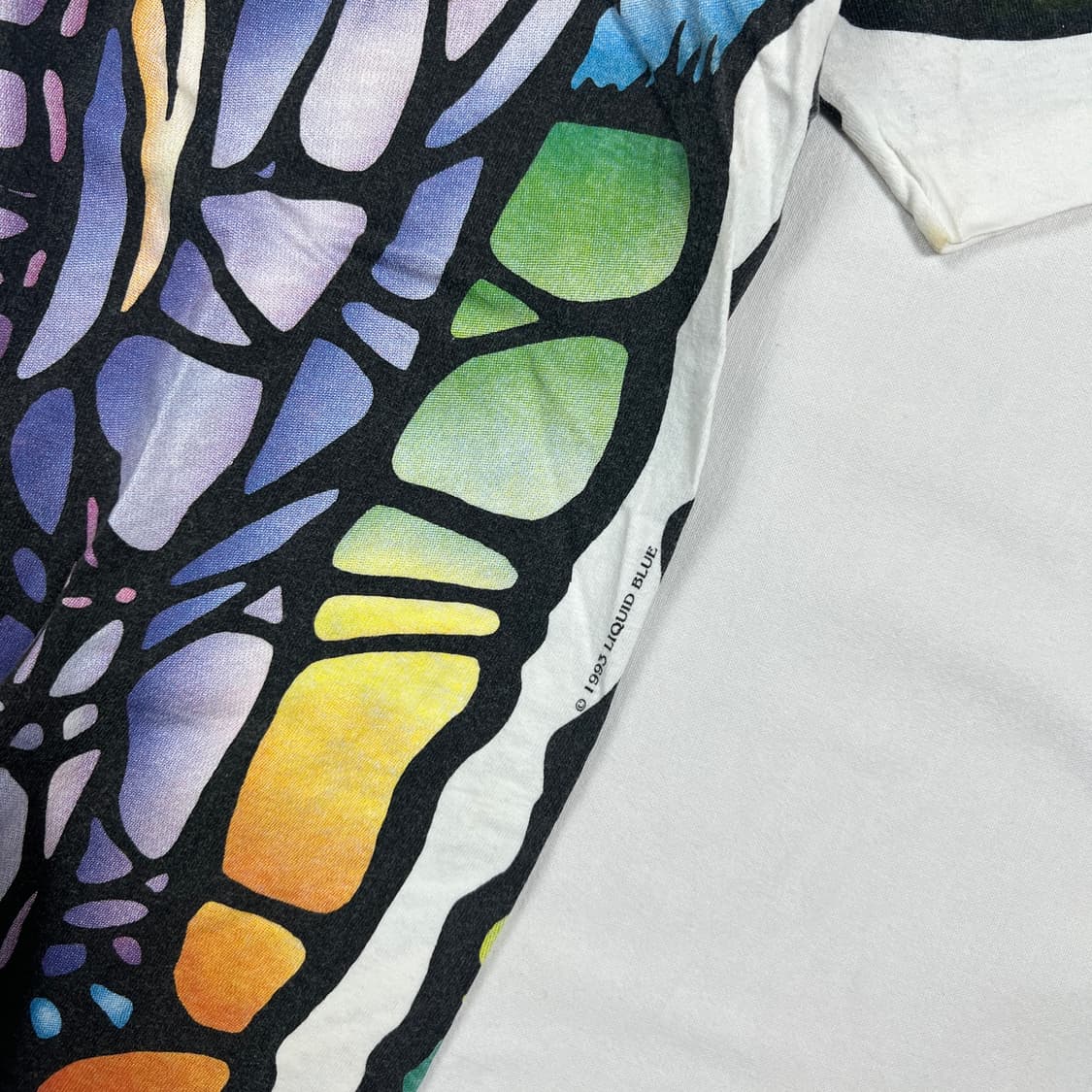 90’s 93년도 리퀴드블루 엘리펀트 올프린트 반팔티 상품이미지5