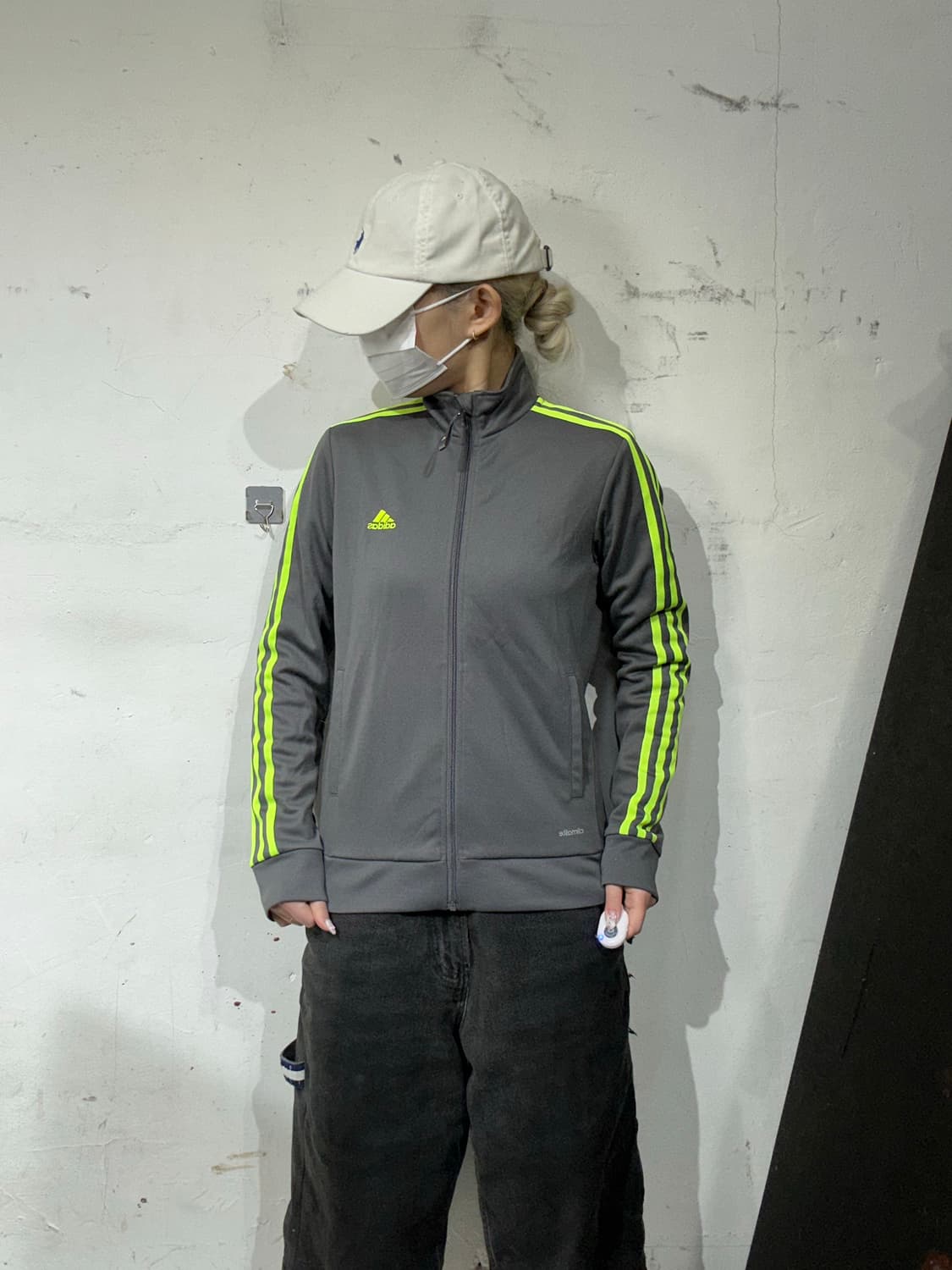 아디다스 차콜 네온 삼선 트랙탑 져지 90 상품이미지2