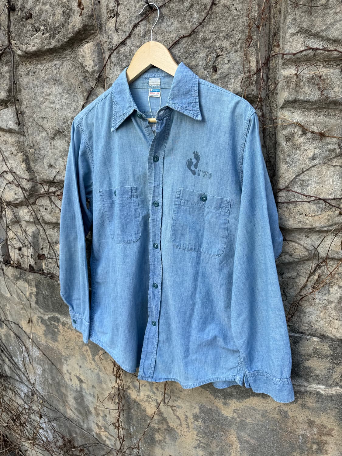70s 챔피온 샴브레이 셔츠 made in usa 미해군 데님 상품이미지3