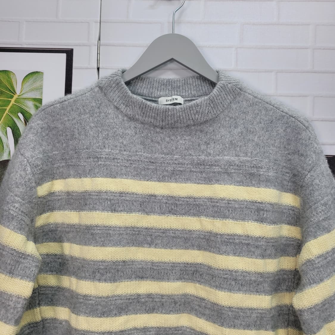 2024년 한섬 시스템 스트라이프 크롭 니트 스웨터 F(90)사이즈 상품이미지2