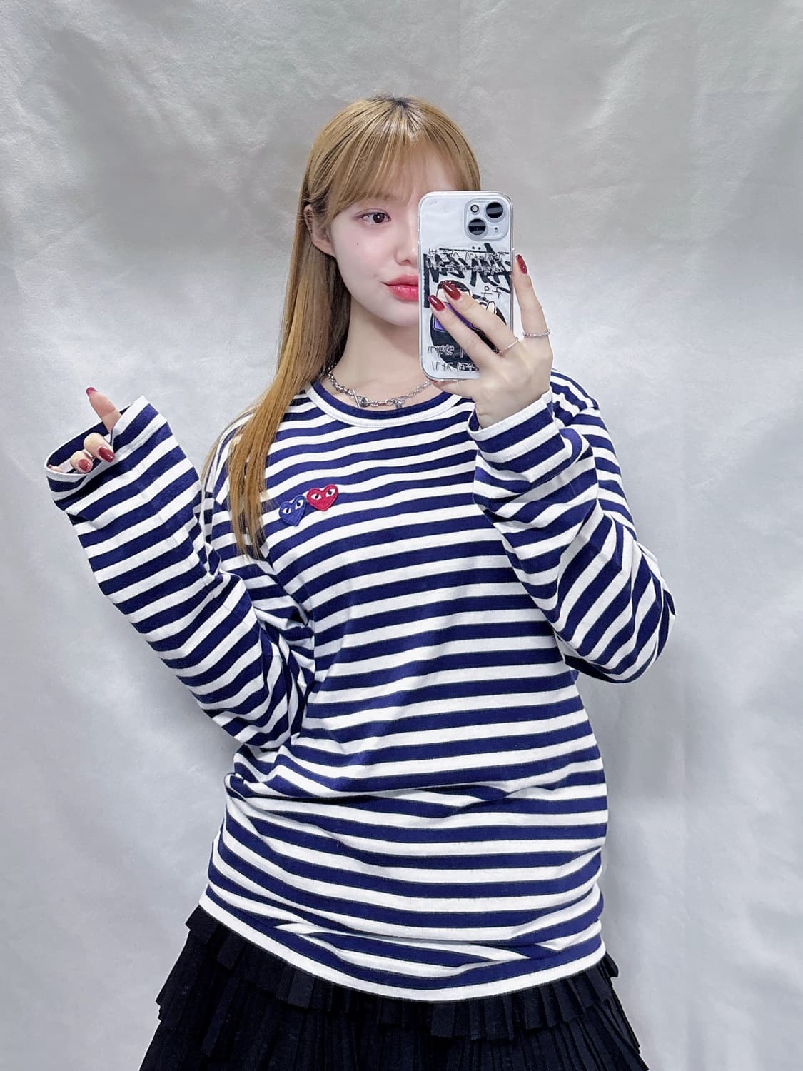 꼼데가르송 더블하트 슬리브  상품이미지1