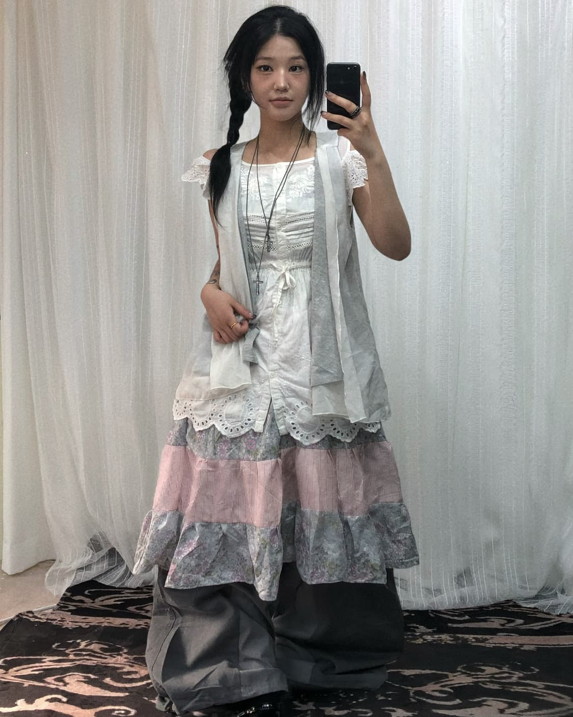 빈티지 패치워크 그레이 모리 러힙세트 상품이미지1