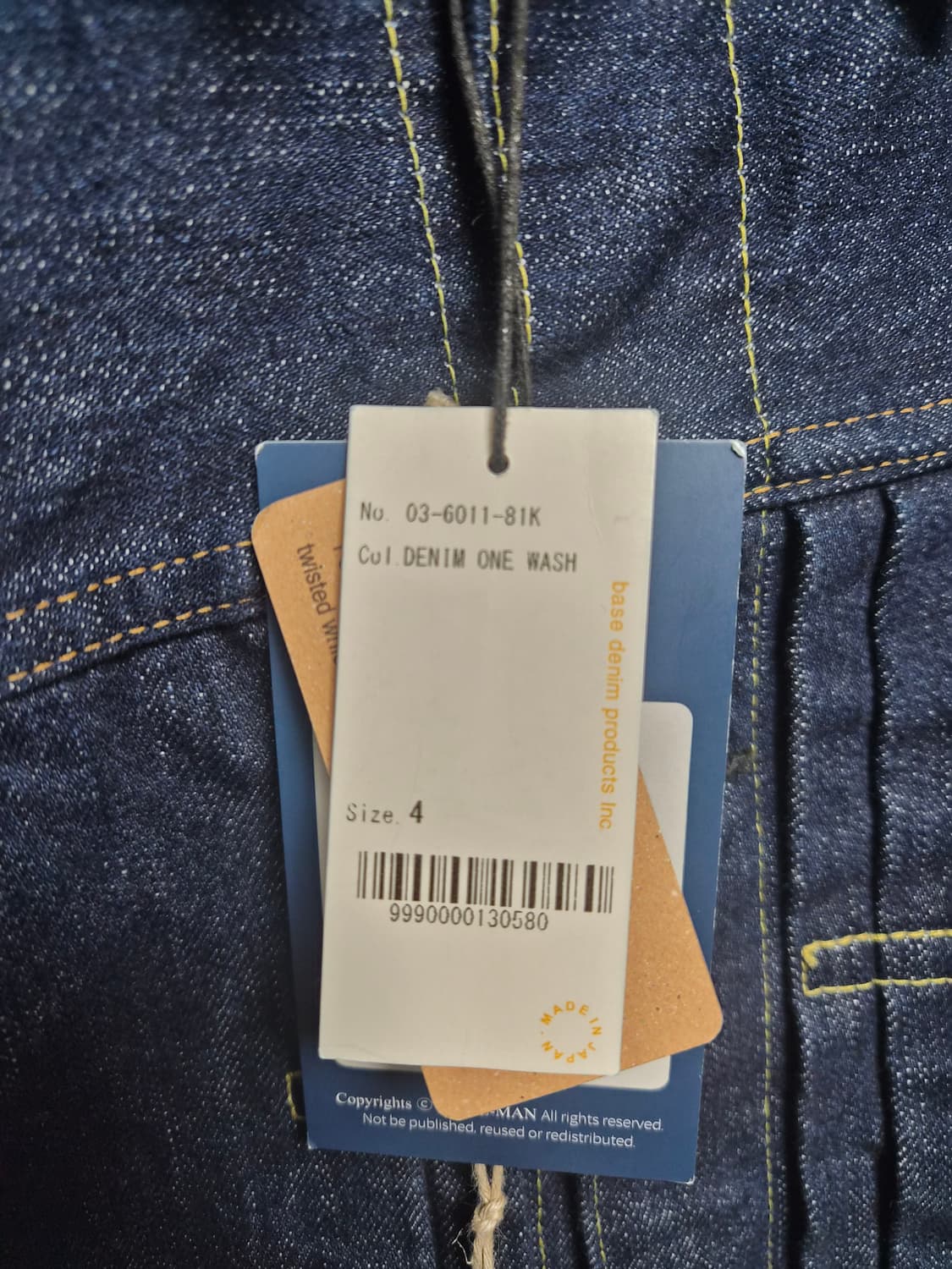 오어슬로우 원워시 type1 자켓 상품이미지4