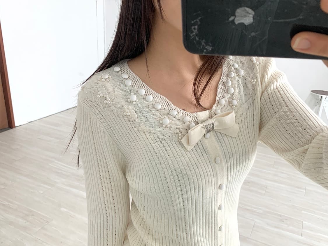 Ivory Lovely Ribbon Detail Top 상품이미지2