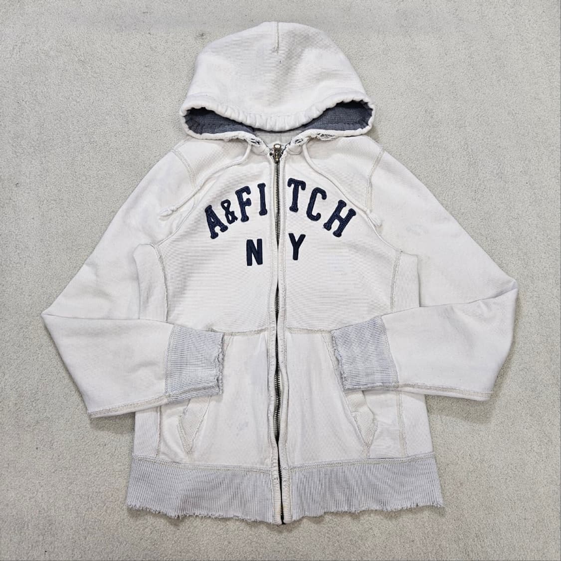 아베크롬비 화이트 후드 집업 L 상품이미지2