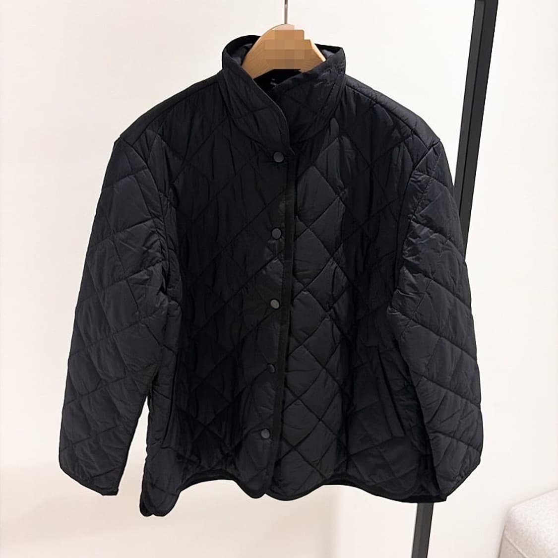 (정품/새상품) 제임스펄스 여성 퀼팅 스냅 자켓 블랙 상품이미지1