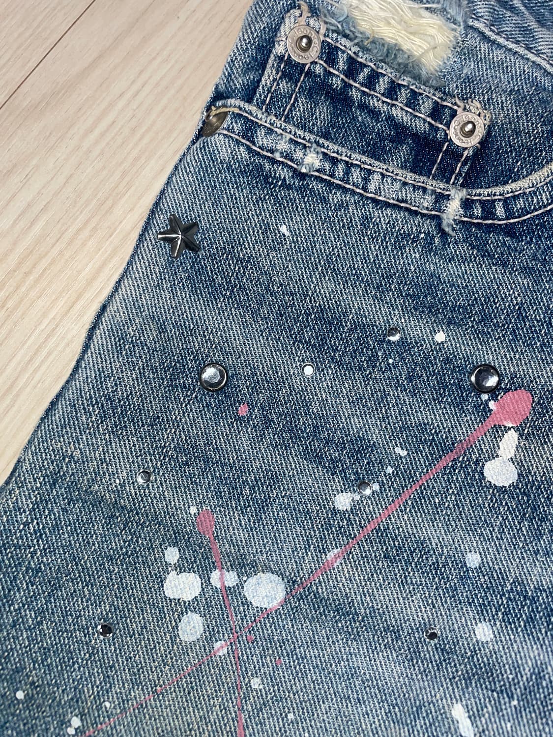 vintage cubic denim mini skirt 상품이미지3