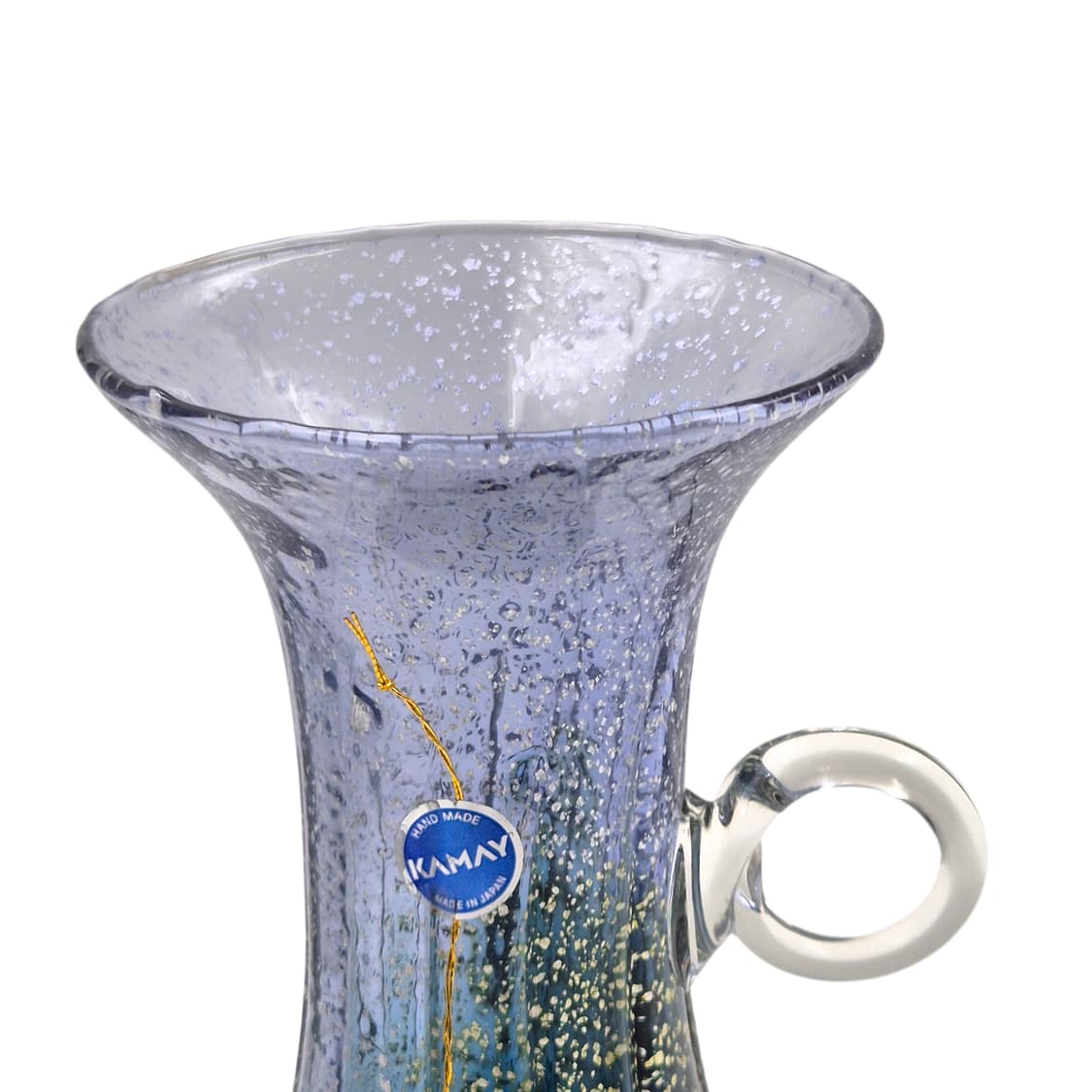 80s 카메이 아트글라스 은박 아쿠아 꽃병 상품이미지3