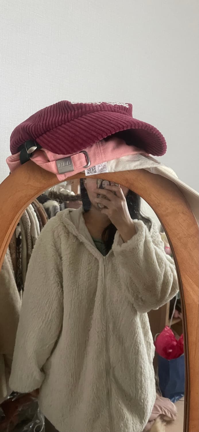 모리걸 빈티지 아이보리 퍼 후드 자켓🤍 상품이미지4