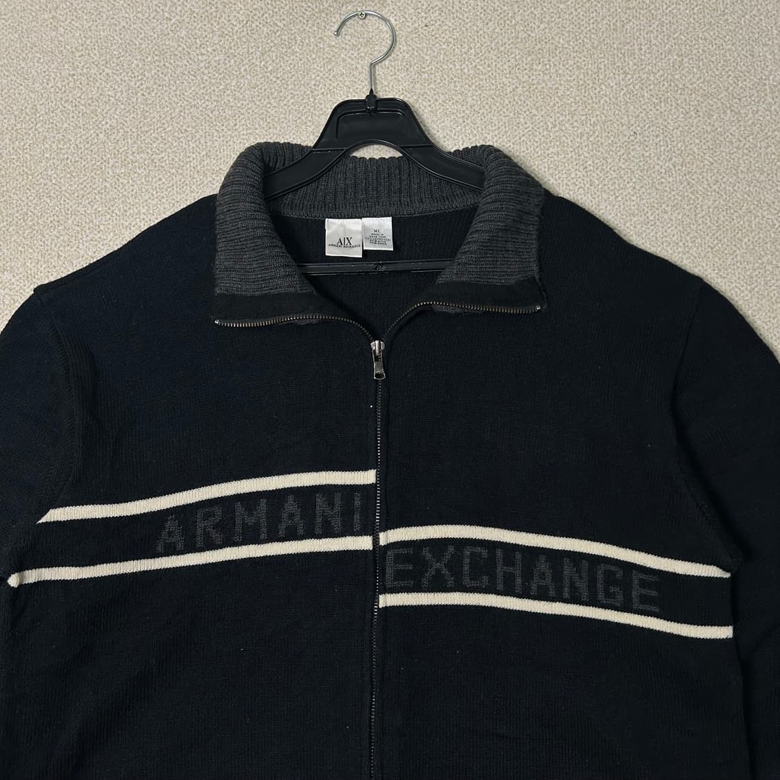 (XL) 아르마니 익스체인지 블랙 투웨이 니트집업  상품이미지3