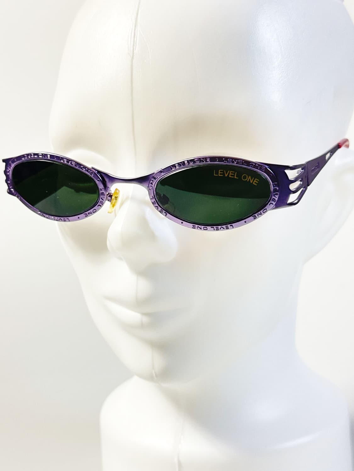 90s LEVEL ONE 퍼플 메탈 슬림 오벌 빈티지 선글라스 상품이미지8
