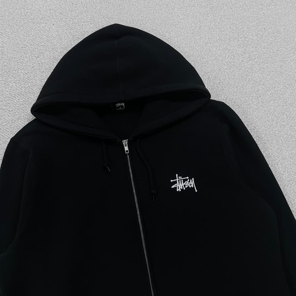 스투시 Stussy 베이직 로고 후드집업 블랙 상품이미지3