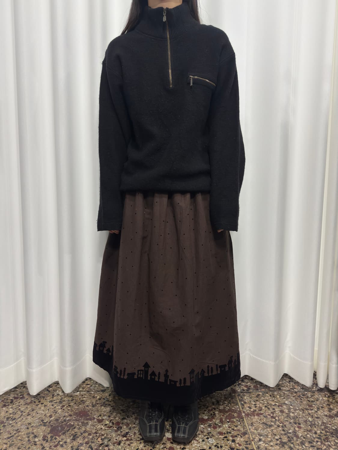 knit half zipup top 상품이미지2