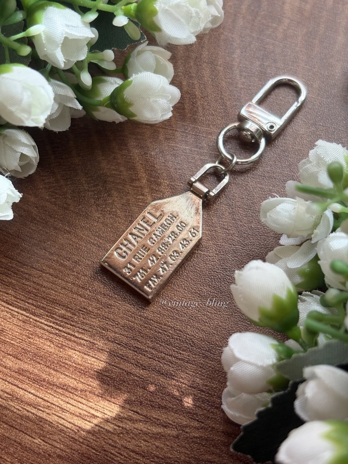 샤넬 깜봉 메탈 태그 실버 백참 키링 키체인 상품이미지2