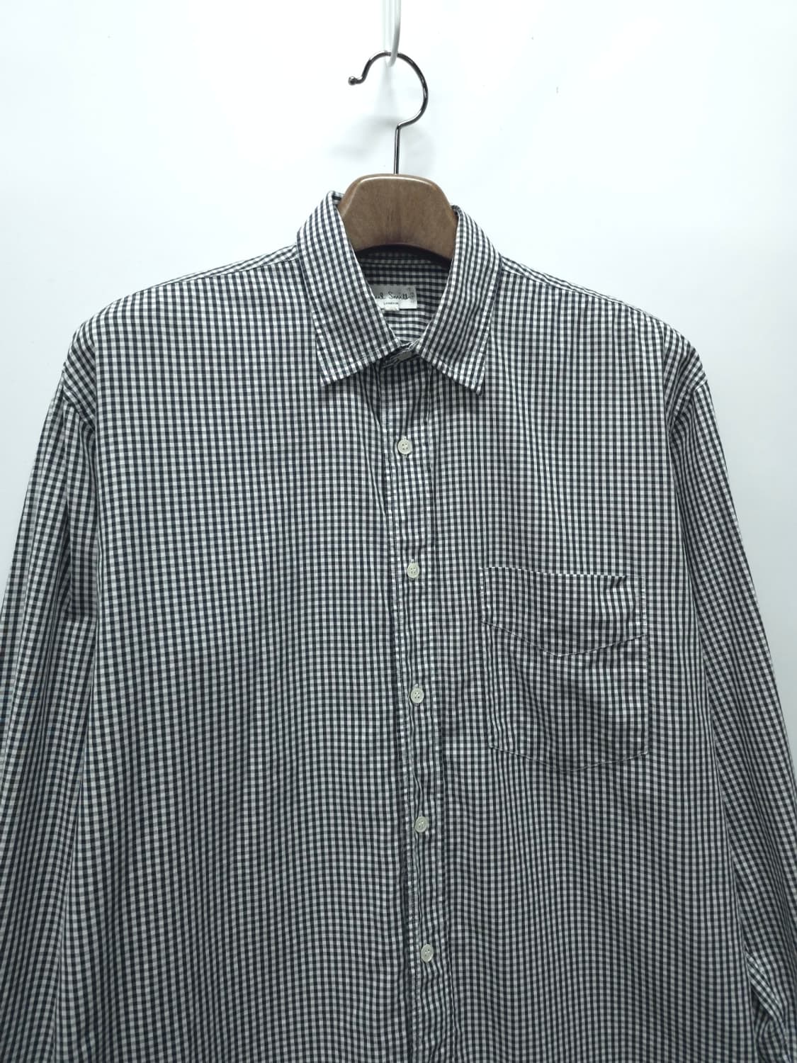 폴스미스 일본빈티지 라인 블랙 깅엄 체크 셔츠 (105) 상품이미지6