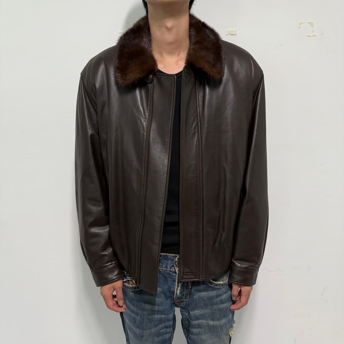 A2 밍크퍼 브라운 레더자켓 (퍼,내피 탈부착 가능) 상품이미지3