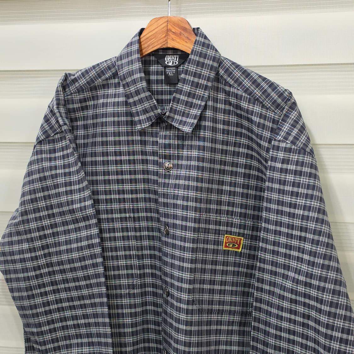 미사용품 COUNTY FB 오버핏 체크셔츠-XL 상품이미지2