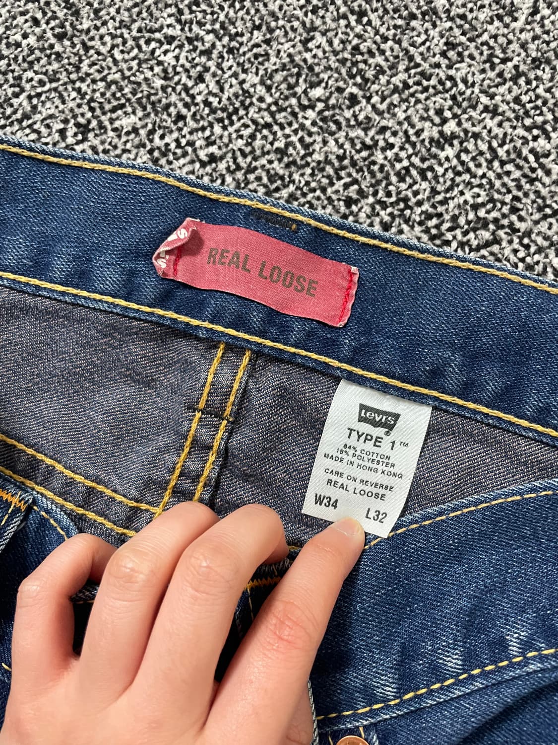 빈티지9. 리바이스 리얼 루즈 타입1 청바지 데님팬츠 중청 상품이미지2