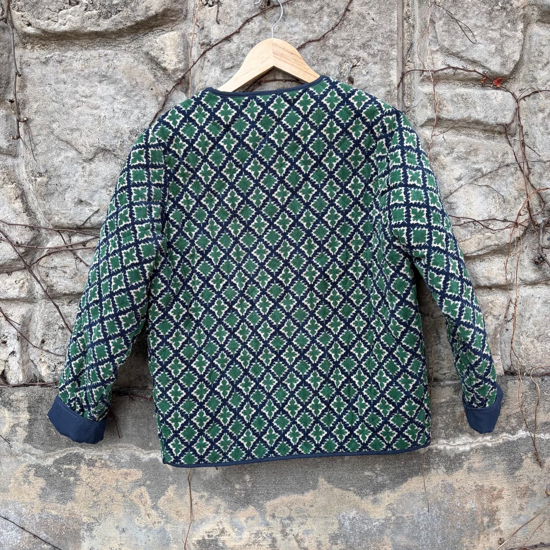 플라스틱 아일랜드 퀄팅 기하학 패턴 깔깔이 빈티지 여성 자켓 상품이미지2