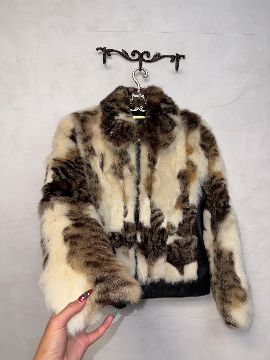 Mixed brown lamb skin oslo fur jacket 상품이미지2
