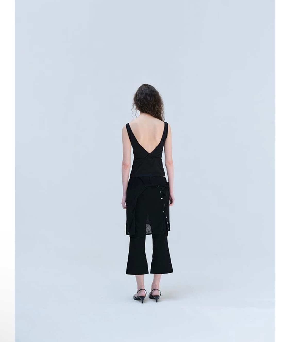 리포스) Back Slit Sleeveless T-Shirts BK M 상품이미지3