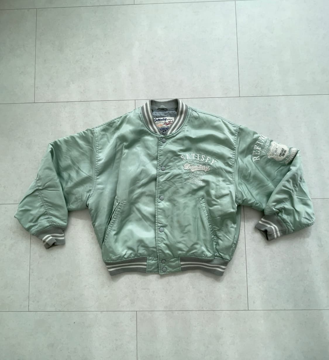 터콰이즈 민트 바시티 자수 로고 Prosper 빈티지 상품이미지10