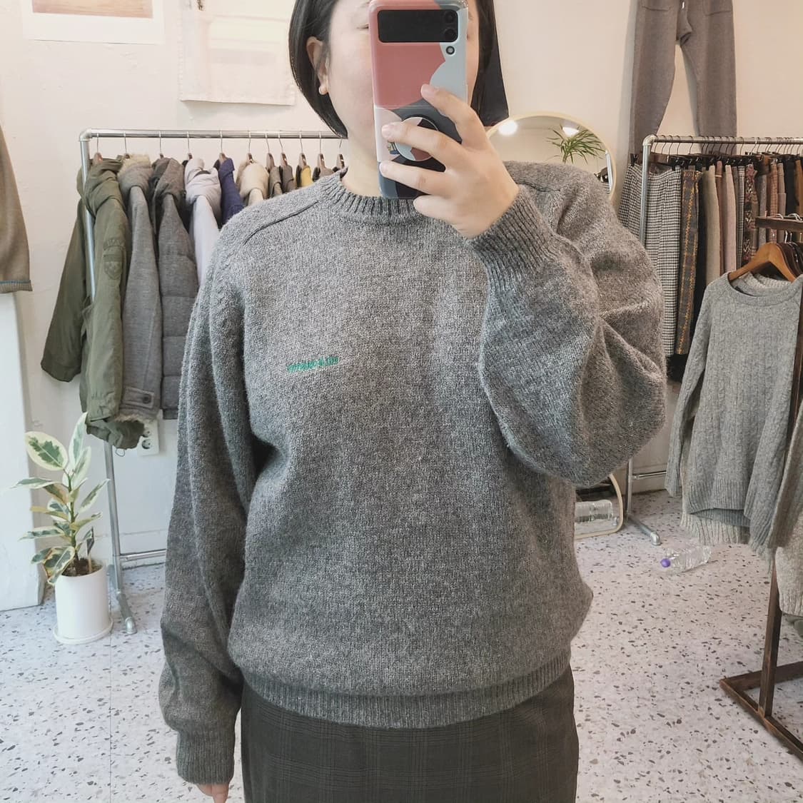 Polo country 멜란지그레이 울100 니트 상품이미지1